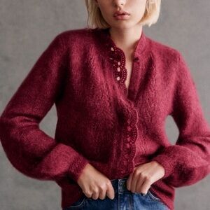 NWT Angie Cardigan in Grenat